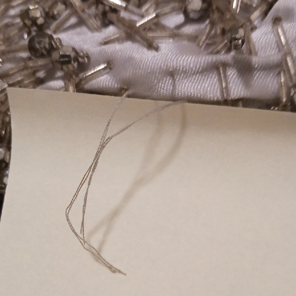 Source Unknown Silver Beaded Clutch - image 3